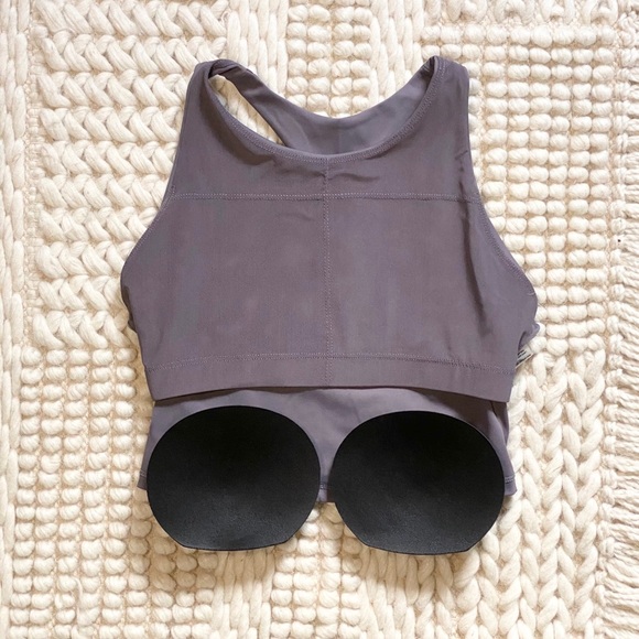 Active Extreme Racerback Plum Grey Crop Tank Top - Picture 8 of 10